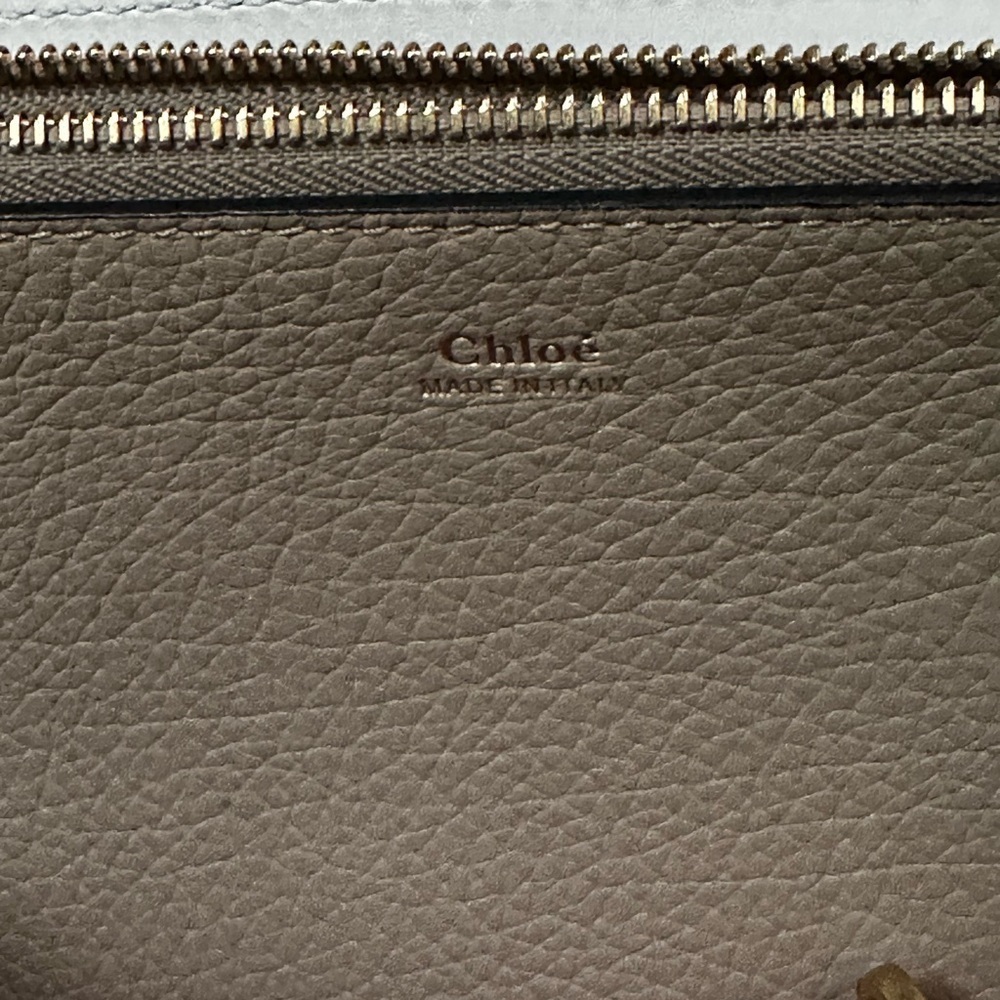 CHLOE  Grained Leather Charlotte Tote Bag - Picture 9 of 12